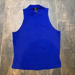 Forever 21 Electric Blue Mockneck Sleeveless Top